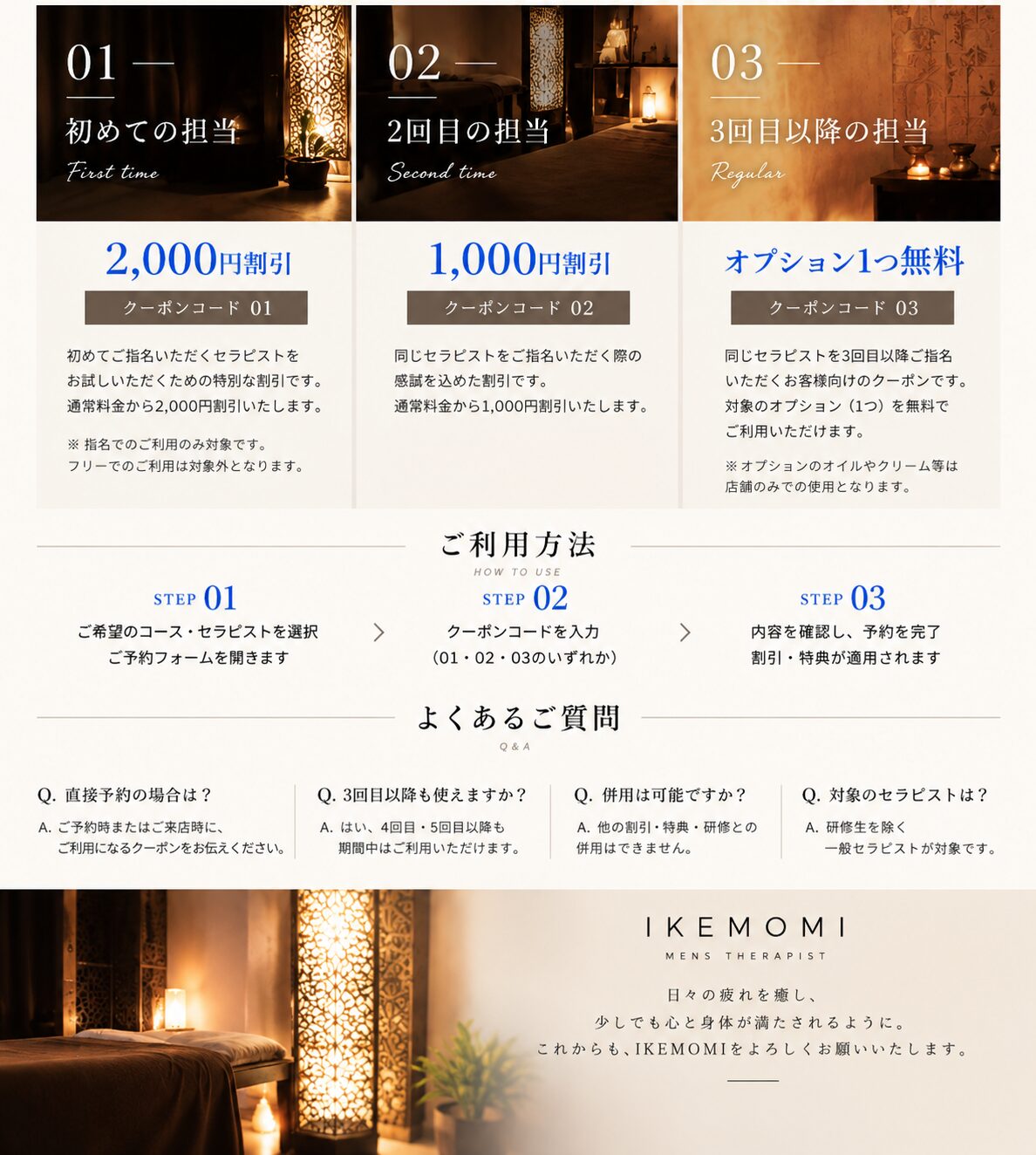 IKEMOMI ご優待クーポンの利用方法