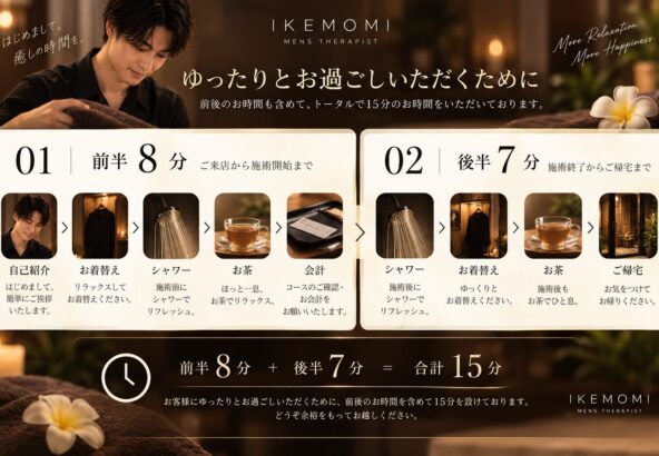 IKEMOMIのサービスタイム15分のご案内