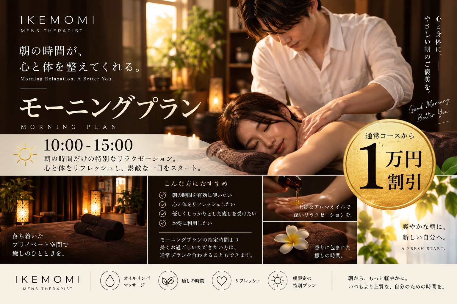 IKEMOMI モーニングプラン|10:00〜15:00限定・通常コースから1万円割引